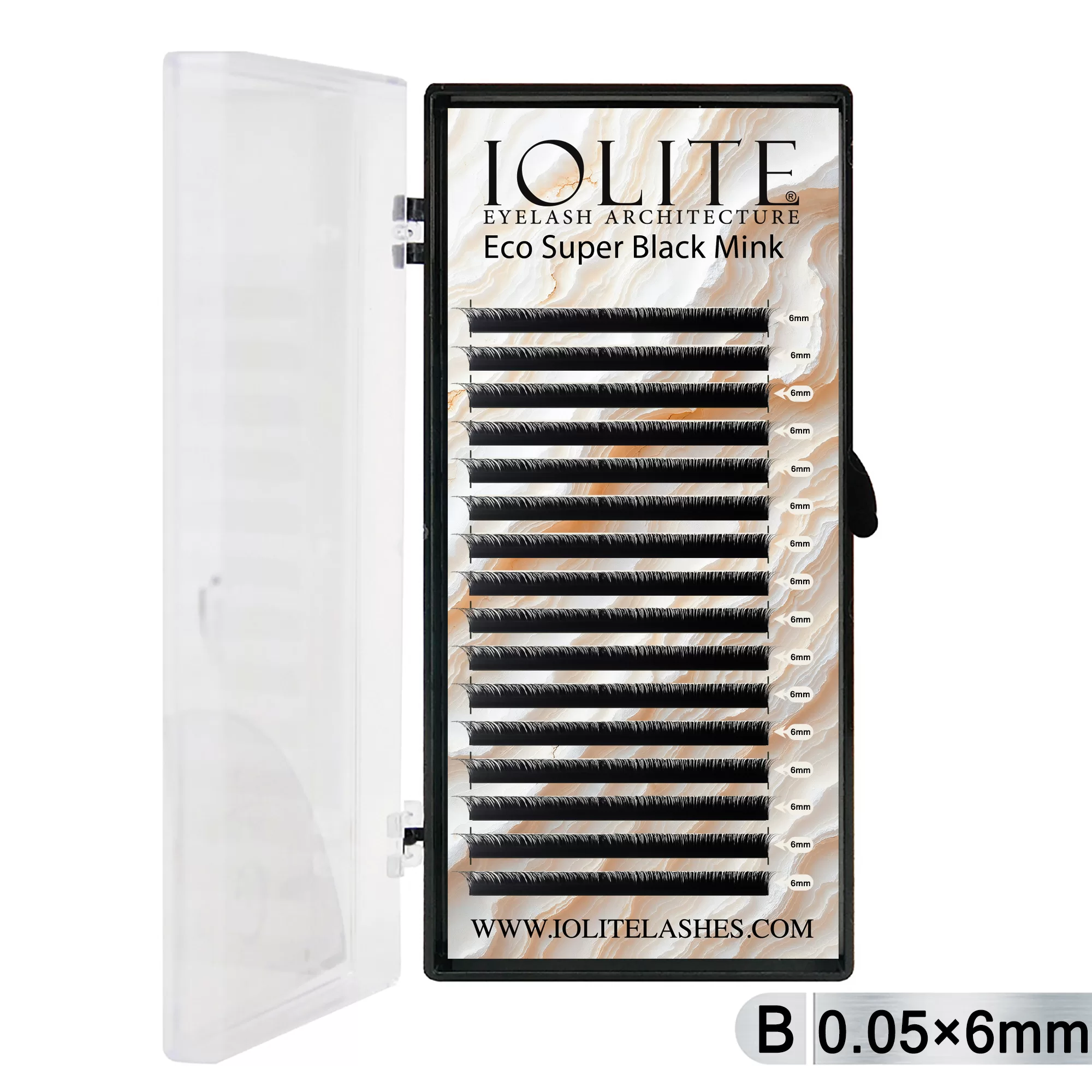 5T-06mm Eco Super Black Eyelash-B Curl 5T