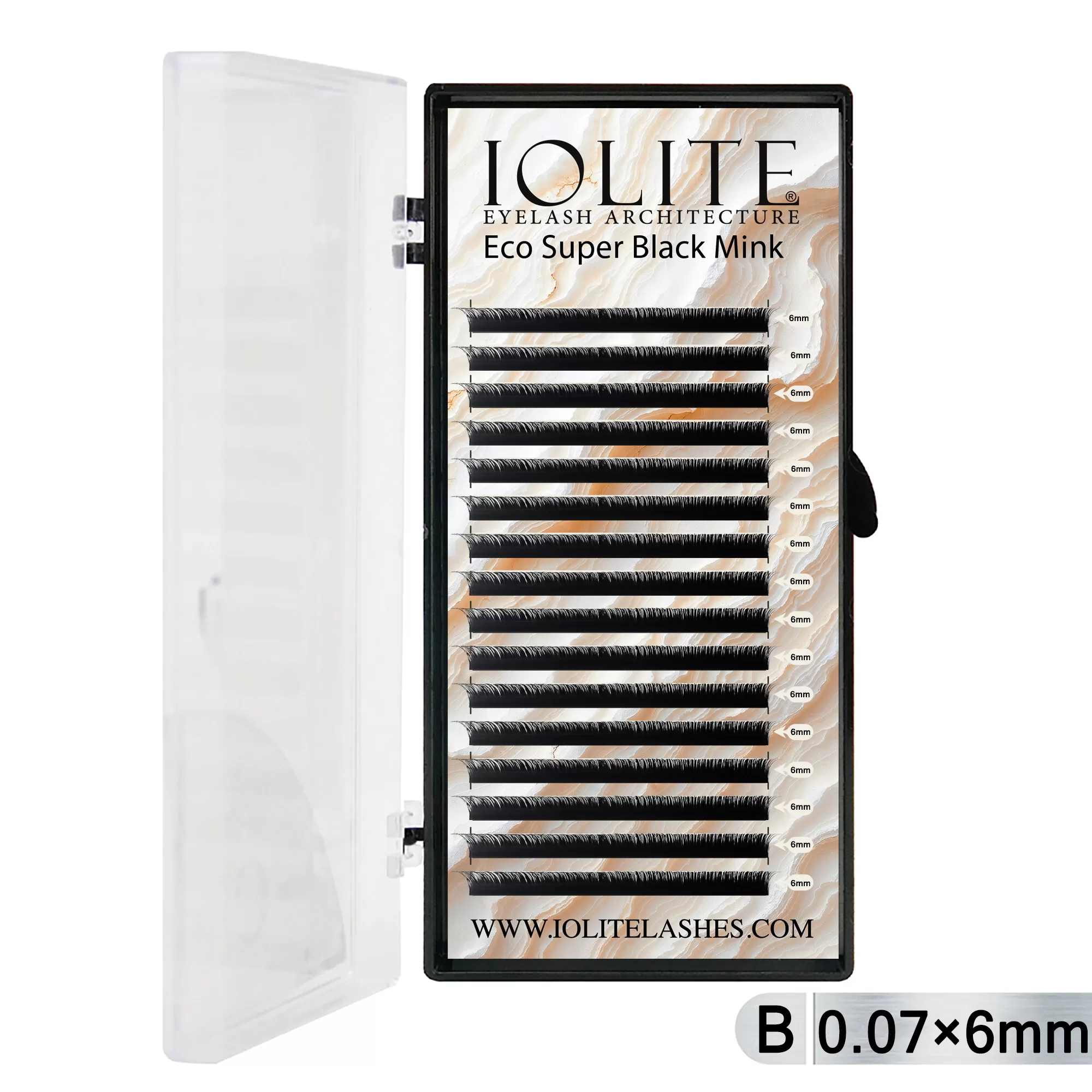 5T-06mm Eco Super Black Eyelash-B Curl 7T