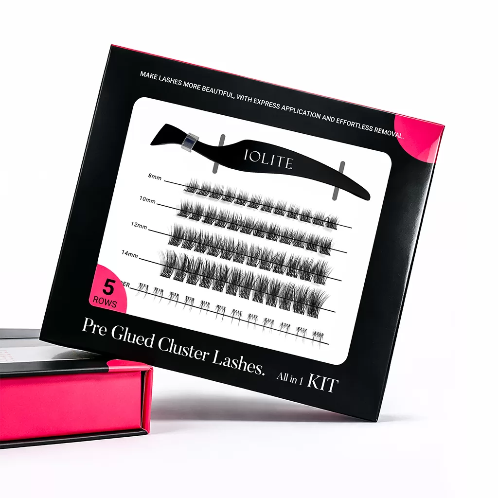 NATURAL MINK #CPDD02 Natural Mink Cluster Lashes - Pre Glued Eyelashes for Fast Eyelash Extension - Iolite