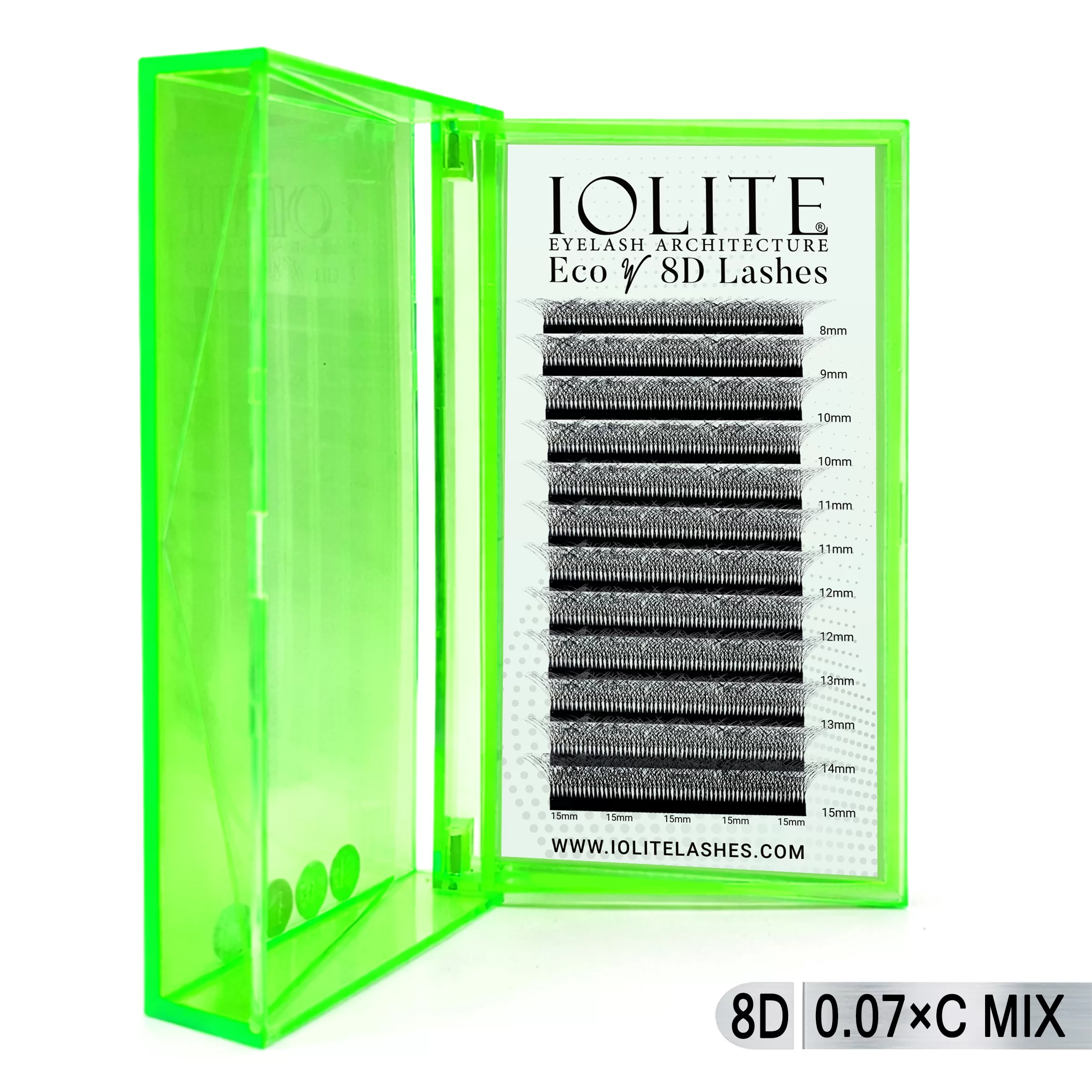eco-w-8d-lashes-in-dubaiC Eco W 8D Lashes - 0.07mm C Curl Mix Tray